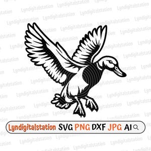 Wild Duck Svg | Flying Wild Ducks Clipart | Duck Cut File | Duck Hunting Stencil | Farm Animal T-shirt Design |  Outdoor Hunting Dxf | Png