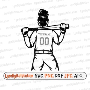 Jogador de Softbol Svg | Clipart de Nome Personalizado | Arquivo de Corte do Seu Nome | Estêncil de Jogo de Softbol | Design de Camiseta de Time de Softbol | Dxf | PNG