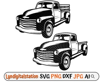 Vintage Truck Svg | Antique Car Clipart | Vintage Collector Cut File | Old Truck Stencil | Truck Lover T-shirt Design | Trucker Dxf | Png