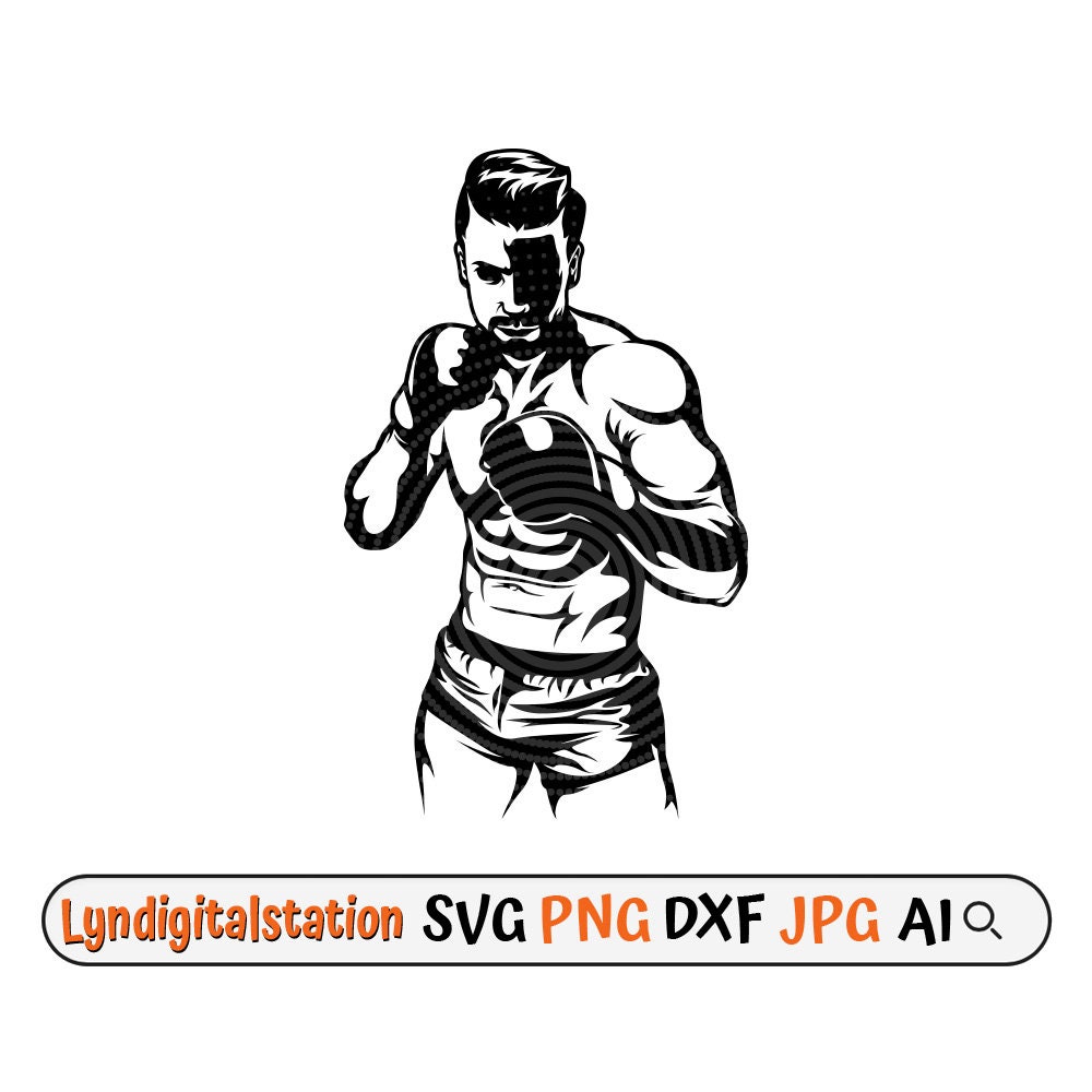 MMA Fighter Svg Mixed Martial Art Clipart Combat Sport Cut Etsy
