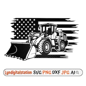 US Loader Svg | Equipment Clipart | Operator Cut File | Skilled Driver Stencil | Construction shirt Design | Heavy Equipment Dxf | Truck Png