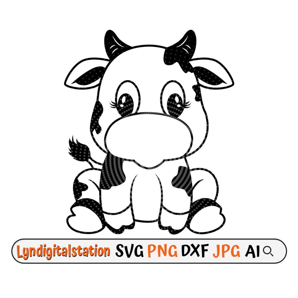Cute Calf Svg | Baby Cow Clipart | Young Cow Cut File | Farm Animal ...