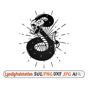 Viper Svg | Viper Snake Clipart | Snake Reptile Cut File | Venom Stencil | Wild Animal T-shirt Design | Venomous Snake Dxf | Zoo Animal PNG