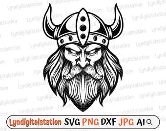 Viking Svg | Norse God Clipart | Odin Cut File | Norse God of Wisdom Stencil | Norse Mythology T-shirt Design | Viking Warrior Dxf | Png