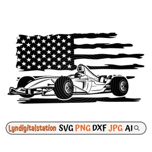 US Formula Car Svg | Racecar Clipart | Sports Car Cut File | Car Lover Stencil | Race Driver T-shirt Design | US Open Wheel Racer Dxf | Png