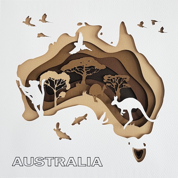 AUSTRALIË papierkunst (Earth_series)