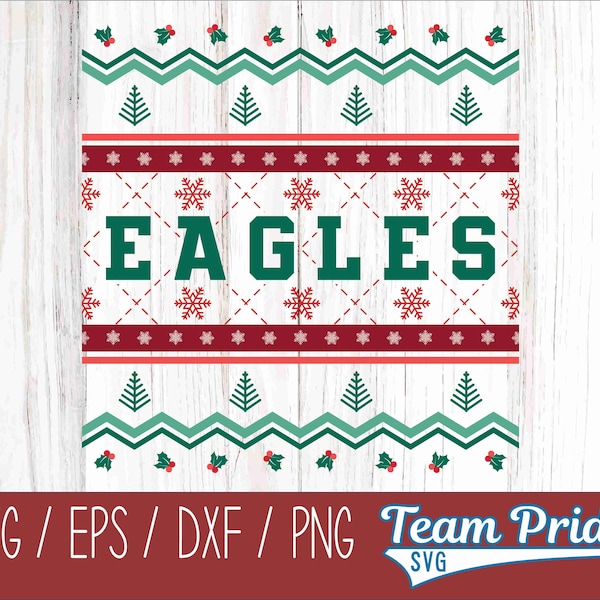 Eagles Ugly Christmas Sweater SVG, PNG, EPS, dxf - Festive Holiday Design Cricut, Silhouette, Sublimation