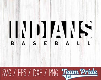 Indians Baseball Cut Out Digital Download Printable - Svg, Eps, Dxf, Png file formats for use on Cricut, Silhouette, Sublimation, & More!