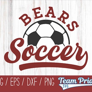 Bears Soccer Ball SVG Digital Download Printable - Svg, Eps, Dxf, Png file formats for use on Circut, Silhouette, Sublimation, & More!