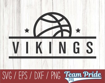 Descarga digital SVG de baloncesto de los Vikings para imprimir en formatos de archivo Svg, Eps, Dxf, Png para usar en Circut, Silhouette, Sublimation y más.