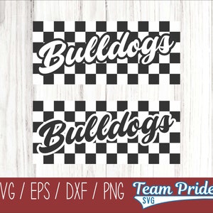 Bulldogs Retro Team Design SVG Digital Download Printable - Svg, Eps, Dxf, Png file formats for use on Circut, Silhouette, Sublimation