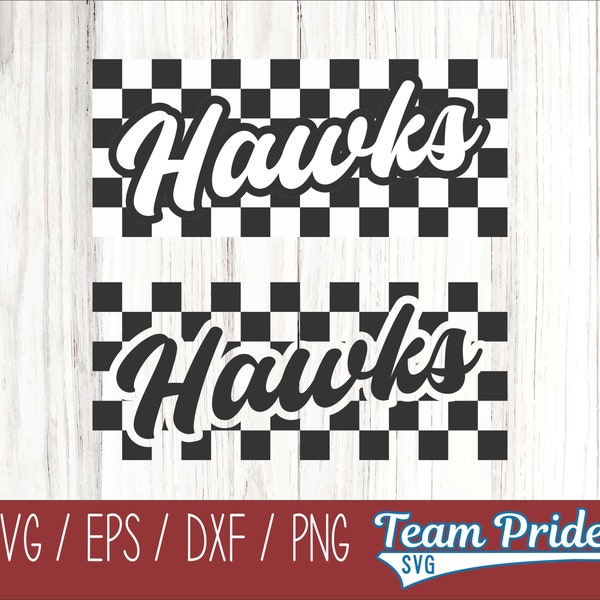 Hawks Retro Team Design SVG Digital Download Printable - Svg, Eps, Dxf, Png file formats for use on Circut, Silhouette, Sublimation