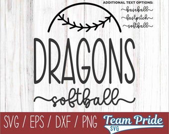 Drachen Softball Baseball Fastpitch SVG Digital Download Printable -Svg, Eps, Dxf, Png Dateiformate für Circut Silhouette Sublimation