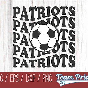 Patriots Soccer Retro Wave SVG Digital Download Printable - Svg, Eps, Dxf, Png file formats for use on Circut, Silhouette, Sublimation