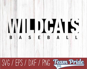 Wildcats Baseball Cut Out Digital Download Printable - Svg, Eps, Dxf, Png file formats for use on Cricut, Silhouette, Sublimation, & More!