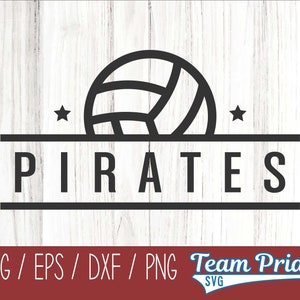 Pirates Volleyball SVG Digital Download Printable - Svg, Eps, Dxf, Png file formats for use on Circut, Silhouette, Sublimation, & More!