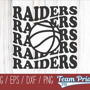 Raiders Vintage Wave Basketball SVG Digital Download Printable - Svg, Eps, Dxf, Png file formats for use on Circut, Silhouette, Sublimation