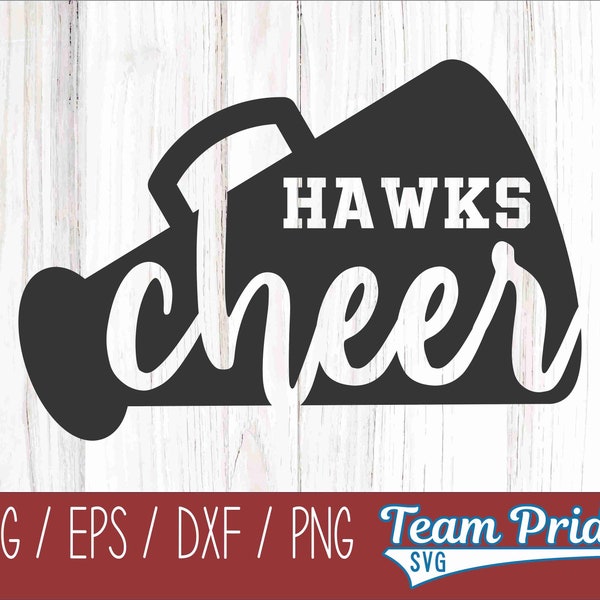 Hawks Cheer SVG Digital Download Printable - Svg, Eps, Dxf, Png file formats for use on Circut, Silhouette, Sublimation, & More!