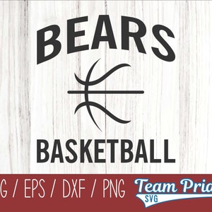 Ours de basket-ball SVG imprimable en téléchargement - formats de fichier Svg, Eps, Dxf, Png pour une utilisation sur circuit, silhouette, sublimation et plus encore !