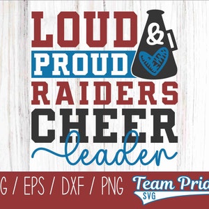 Loud and Proud Raiders Cheerleader SVG Megaphone Digital Download Printable - Svg, Eps, Dxf, Png for Circut, Silhouette, Sublimation