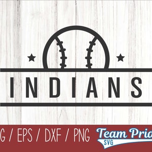 Indians Baseball SVG Digital Download Printable - Svg, Eps, Dxf, Png file formats for use on Circut, Silhouette, Sublimation, & More!