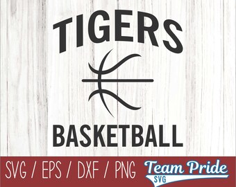 Tigers Basketball SVG Digital Download Printable - Svg, Eps, Dxf, Png file formats for use on Circut, Silhouette, Sublimation, & More!