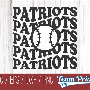 Patriots Baseball SVG Digital Download Printable - Svg, Eps, Dxf, Png file formats for use on Circut, Silhouette, Sublimation, & More!