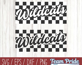 Wildcats Retro Team Design SVG Digital Download Printable - Svg, Eps, Dxf, Png file formats for use on Circut, Silhouette, Sublimation