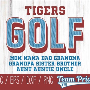 Golf SVG Tigers digitaler Download druckbare svg, Eps, Dxf, Png Golf Geschenke für Frauen, Golf Shirt, Golf PNG, Sport SVG, Schule Geist Cricut