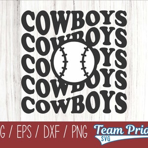 Cowboys Baseball SVG Digital Download Printable - Svg, Eps, Dxf, Png file formats for use on Circut, Silhouette, Sublimation, & More!