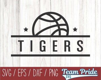 Tigers Basketball SVG Digital Download Printable - Svg, Eps, Dxf, Png file formats for use on Circut, Silhouette, Sublimation, & More!