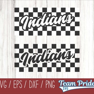 Indians Retro Team Design SVG Digital Download Printable - Svg, Eps, Dxf, Png file formats for use on Circut, Silhouette, Sublimation