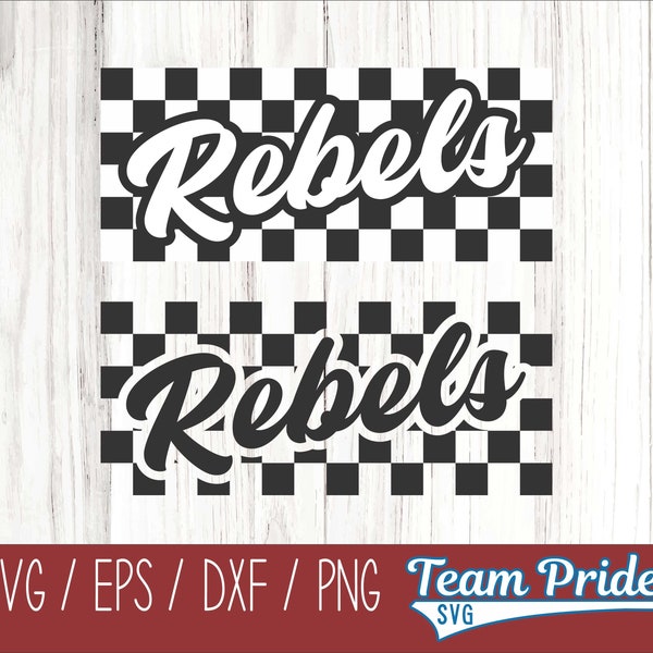 Rebels Retro Team Design SVG Digital Download Printable - Svg, Eps, Dxf, Png file formats for use on Circut, Silhouette, Sublimation