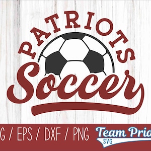 Patriots Soccer Ball SVG Digital Download Printable - Svg, Eps, Dxf, Png file formats for use on Circut, Silhouette, Sublimation, & More!