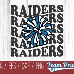 Raiders Cheer Vintage Wave SVG Digital Download Printable - Svg, Eps, Dxf, Png file formats for use on Circut, Silhouette, Sublimation