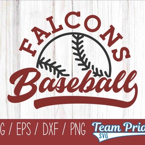Falken Baseball Svg/Dxf/Eps/Png Dateien - Sport Team Logo zum Schneiden & Basteln, DIY Baseball Shirt Design - Instant Download