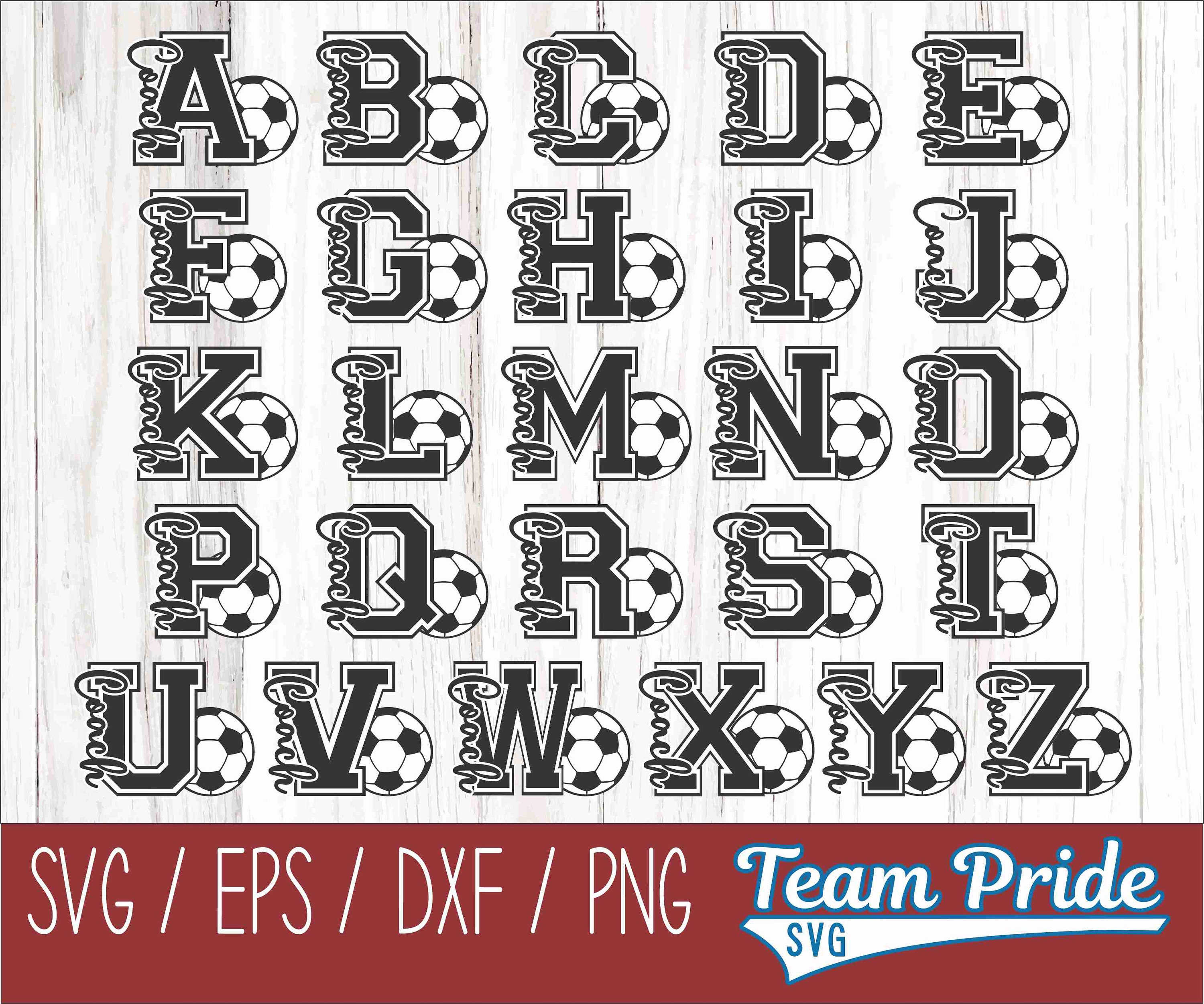 Soccer Coach SVG Bundle Varsity Letter Design, All Letters Included ...