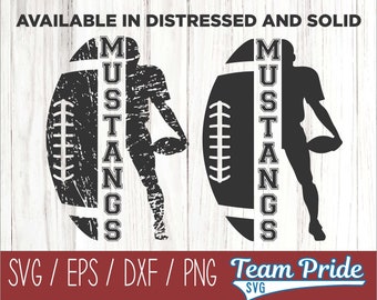 Mustangs Football SVG Digital Download Printable - Svg, Eps, Dxf, Png file formats for use on Circut, Silhouette, Sublimation, & More!