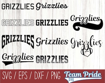 Grizzlies SVG Bundle Digital Download Printable - Svg, Eps, Dxf, Png file formats for use on Circut, Silhouette, Sublimation, and More!