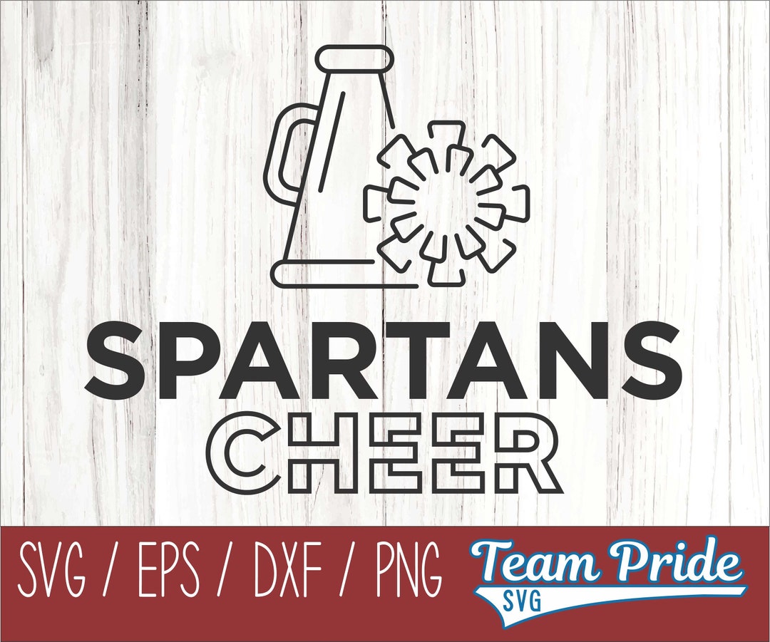 Spartans Cheer Line Art SVG Digital Download Printable - Svg, Eps, Dxf ...
