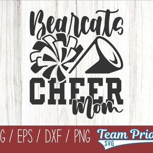 Bearcats jubeln Mom SVG Digitaler Download zum Ausdrucken -Svg, Eps, Dxf, Png-Dateiformate zur Verwendung für Circut, Silhouette, Sublimation und mehr!