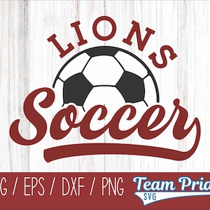 Lions Soccer Ball SVG Digital Download Printable - Svg, Eps, Dxf, Png file formats for use on Circut, Silhouette, Sublimation, & More!