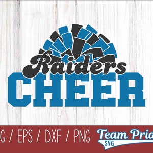Raiders Cheer Pom Pom SVG Digital Download Printable - Svg, Eps, Dxf, Png file formats for use on Circut, Silhouette, Sublimation, & More!