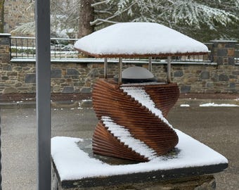 Corten Steel Garden Lamp | Modern Outdoor Lantern | Sculptural Yard Light for Garden, Patio & Landscape Design