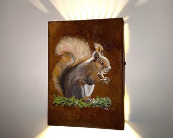 Natural rust Corten steel certified garden lamp. Customizable decorative lighting effects. Warm white light. Mod.101
