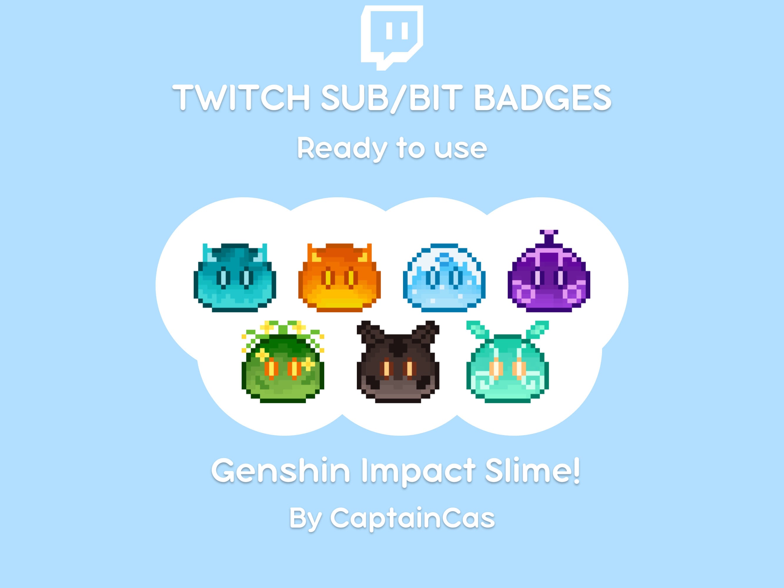 Genshin Impact Twitch Badges - Gaming Visuals