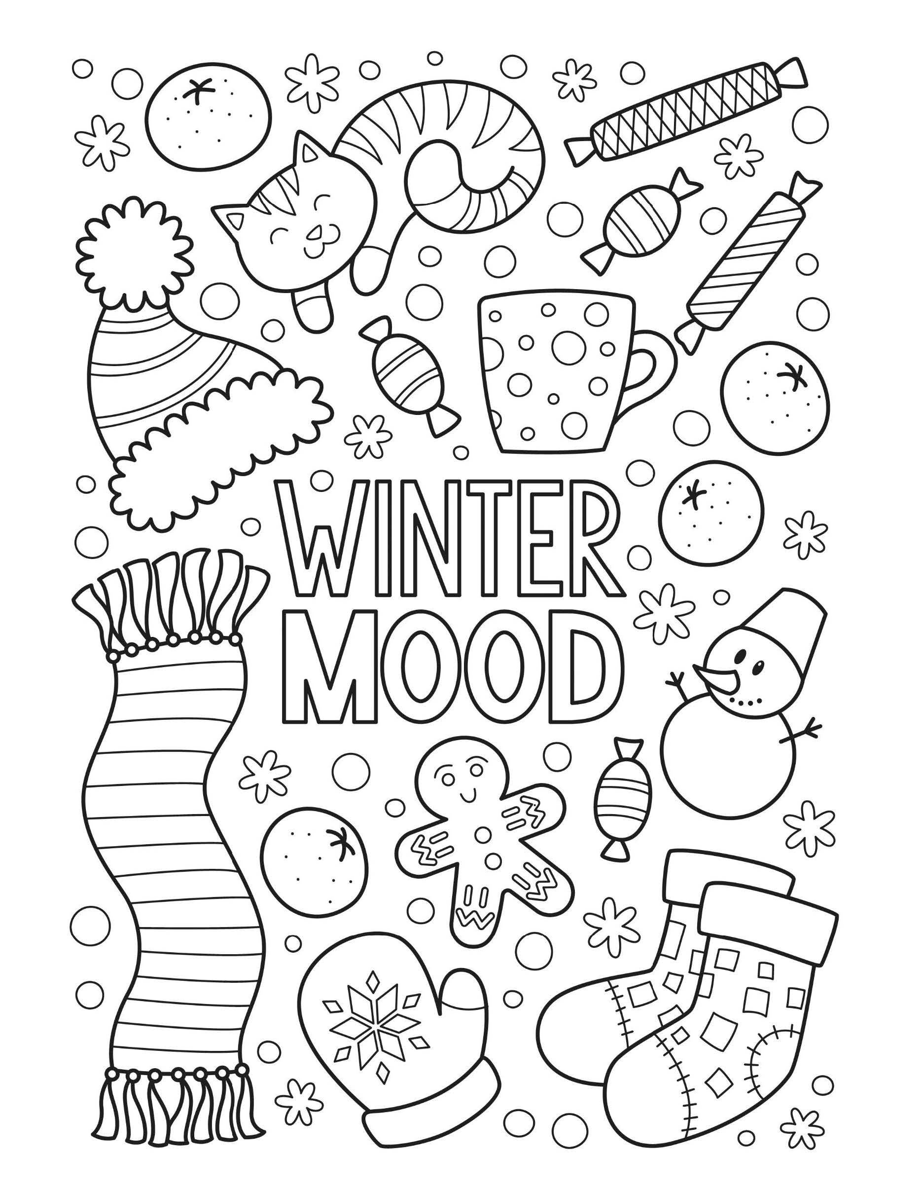 15 Winter Coloring Pages for Kids, Christmas Coloring Pages, Christmas ...