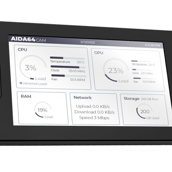 Sensor Panel - CAM AIDA64 Stat Monitor Skin (800x480)