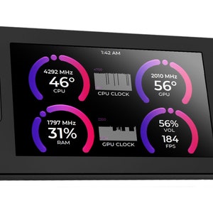 Sensor Panel - Midnight Wave AIDA64 Stat Monitor Skin (800x480)