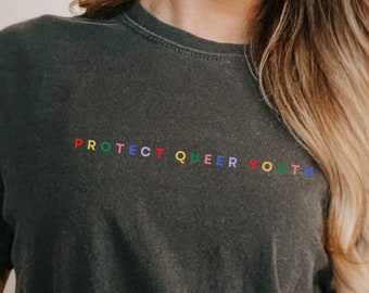 PROTECT QUEER YOUTH T-Shirt, Protect Trans Kids, Protect Trans Youth Tshirt, Lgbt Comfort Colors, Lgbtq Ally Shirt, Queer Tshirt, Say Gay